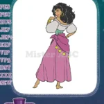 Beautiful Esmeralda Gypsy Dancer Cartoon Embroidery Designs - Instant Download