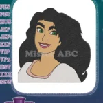 Beautiful Esmeralda inspired cartoon woman green eyes embroidery designs - Instant Download