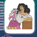 Esmeralda and Djali embroidery designs from Hunchback of Notre Dame - Instant Download