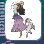 Vibrant Esmeralda and Djali Dancing Hunchback of Notre Dame Embroidery Designs - Instant Download