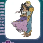 Esmeralda and Phoebus Embracing Romantic Disney Embroidery Designs - Instant Download