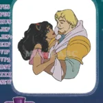 Esmeralda and Phoebus Romantic Embrace Embroidery Designs for Fans - Instant Download
