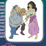Esmeralda Quasimodo Rescuing Man Hunchback of Notre Dame Embroidery Designs - Instant Download