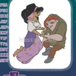 Esmeralda and Quasimodo friendship classic animation embroidery designs - Instant Download