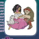 Esmeralda Quasimodo Djali Hunchback of Notre Dame embroidery designs - Instant Download