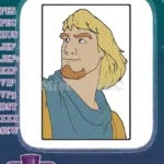 Brave Fantasy Prince Blonde Hair Goatee Blue Cloak Embroidery Designs - Instant Download