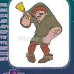Quasimodo Hunchback of Notre Dame ringing bell embroidery designs - Instant Download