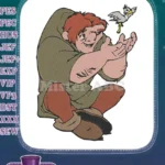 Cheerful Quasimodo with Bird Disney Hunchback Embroidery Designs - Instant Download