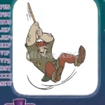 Quasimodo swinging on bell rope classic cartoon embroidery designs - Instant Download