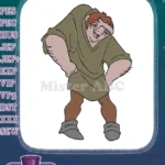 Happy Hunchback Quasimodo Cartoon Character Detailed Embroidery Designs - Instant Download