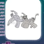 Funny Animated Gargoyles Notre Dame Cathedral Embroidery Designs - Instant Download