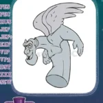 Smiling Cartoon Gargoyle with Wings Embroidery Designs - Instant Download
