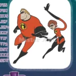 The Incredibles Mr. Incredible Elastigirl superhero action embroidery designs - Instant Download