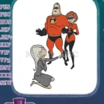 The Incredibles Mr Incredible Elastigirl Edna Mode superhero embroidery designs - Instant Download