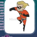 Dash Incredibles superhero running action embroidery designs - Instant Download