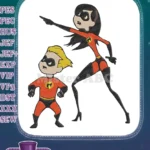 Elastigirl and Dash Incredibles superhero cartoon embroidery designs - Instant Download