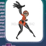 Elastigirl The Incredibles Superhero Stretched Arm Machine Embroidery Designs - Instant Download