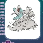 Frozone superhero ice surfing character The Incredibles movie embroidery designs - Instant Download