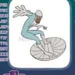 Frozone superhero ice surfing machine embroidery designs - Instant Download