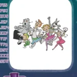 The Jetsons Family Fun Dancing Cartoon Embroidery Designs - Instant Download