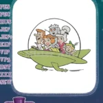 The Jetsons Family in Flying Car Cartoon Embroidery Designs - Instant Download