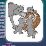 Romulus and Remus She-Wolf Nurturing Baby Wolf Pups Embroidery Designs - Instant Download