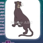 Bagheera black panther Disney character embroidery designs - Instant Download