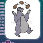 Playful Baloo Bear Juggling Tropical Fruit Embroidery Designs - Instant Download