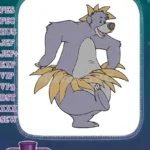 Baloo Dancing Jungle Book Hawaiian Grass Skirt Embroidery Designs - Instant Download