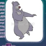 Jungle Book Baloo dancing bear character embroidery designs - Instant Download