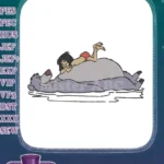 The Jungle Book Mowgli and Baloo Relaxing Water Embroidery Designs - Instant Download