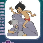 Playful Mowgli Riding Baloo Jungle Book Embroidery Designs - Instant Download