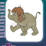 Jungle Book Hathi Jr. happy elephant walking embroidery designs - Instant Download