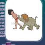 Mowgli and Hathi Jr. Jungle Book Cartoon embroidery designs - Instant Download