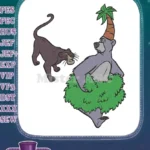 Baloo Bear and Bagheera Panther Jungle Book embroidery designs - Instant Download