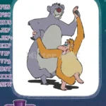 Disney's Baloo and King Louie dancing monkey bear embroidery designs - Instant Download