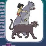 Classic Jungle Book Mowgli Baloo Bagheera cartoon embroidery designs - Instant Download