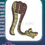Jungle Book Kaa snake cartoon character embroidery designs - Instant Download