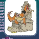 Jungle Book King Louie Mowgli Throne Bananas Embroidery Designs - Instant Download