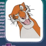 Jungle Book Shere Khan cartoon tiger menacing embroidery designs - Instant Download