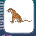 Shere Khan the sitting tiger cartoon embroidery designs - Instant Download