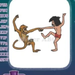 Jungle Book Mowgli and King Louie Dancing Fun Embroidery Designs - Instant Download