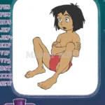 Mowgli The Jungle Boy Surprised Face Embroidery Designs - Instant Download