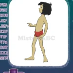 Classic Disney Mowgli Jungle Boy Barefoot Embroidery Designs - Instant Download