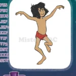 Joyful Mowgli dancing boy from Jungle Book embroidery designs - Instant Download