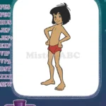 Mowgli Jungle Book Boy Smiling Red Briefs Embroidery Designs - Instant Download