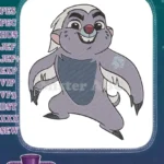 Smiling Bunga Honey Badger cartoon character embroidery designs - Instant Download