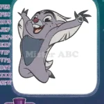 Happy purple squirrel cartoon animal embroidery designs with outstretched arms - Instant Download