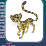 Playful Spotted Cheetah Cub Cartoon Character Embroidery Designs - Instant Download