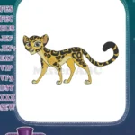 Vibrant cartoon cheetah cub smiling animal embroidery designs - Instant Download